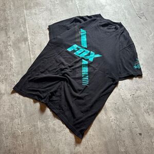 Fox-racing Men's Black and Grey T-shirt